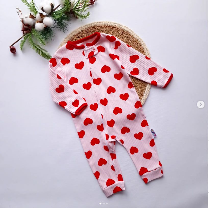 Ромпер сердечко рожевий